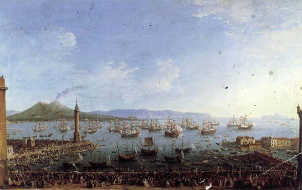 Antonio Joli The Embarkation of Charles III in the Port of Naples China oil painting art